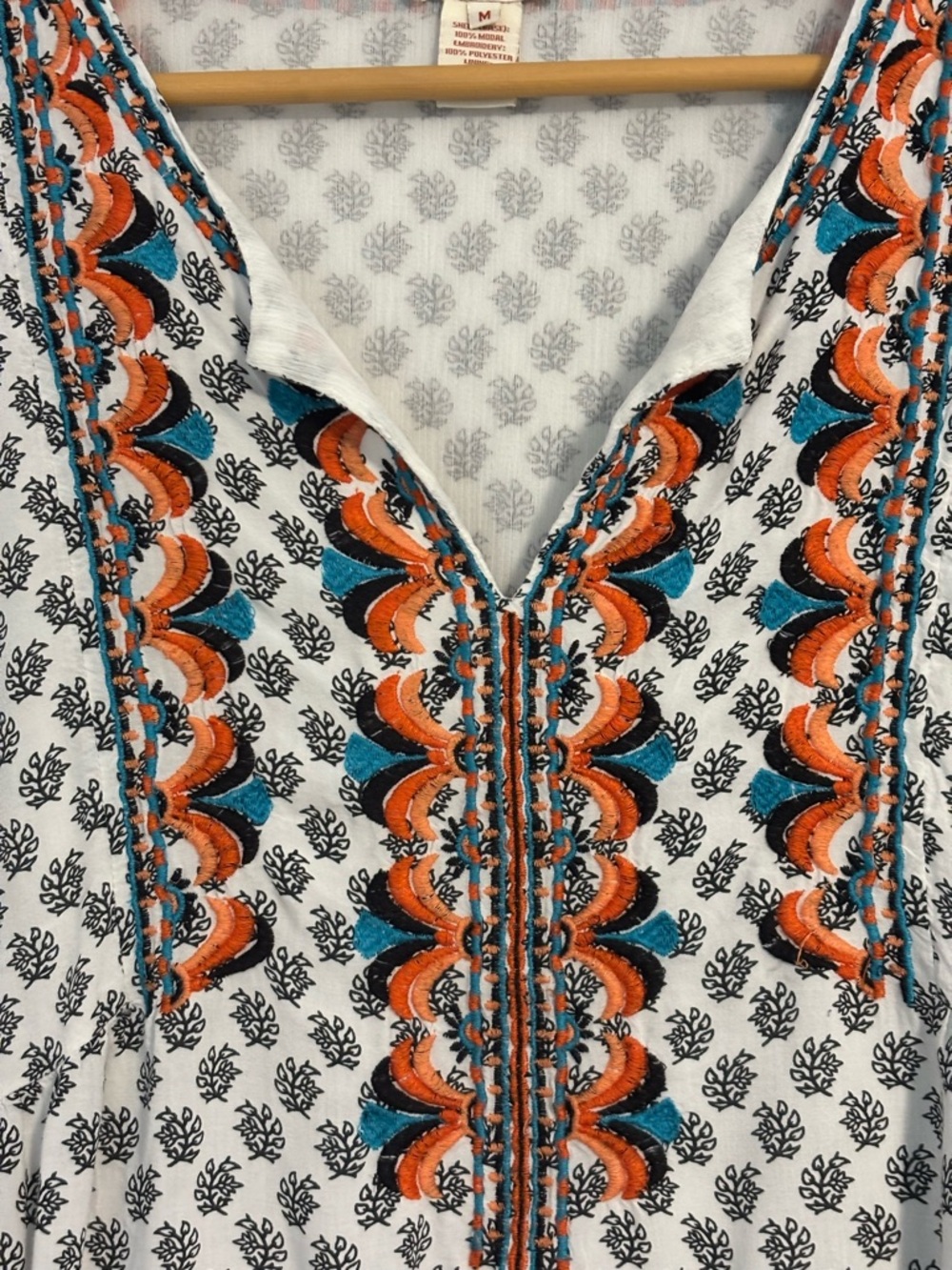 Sundance Embroidered Boho Blouse Medium Flowy Lined Top - Picture 7 of 16